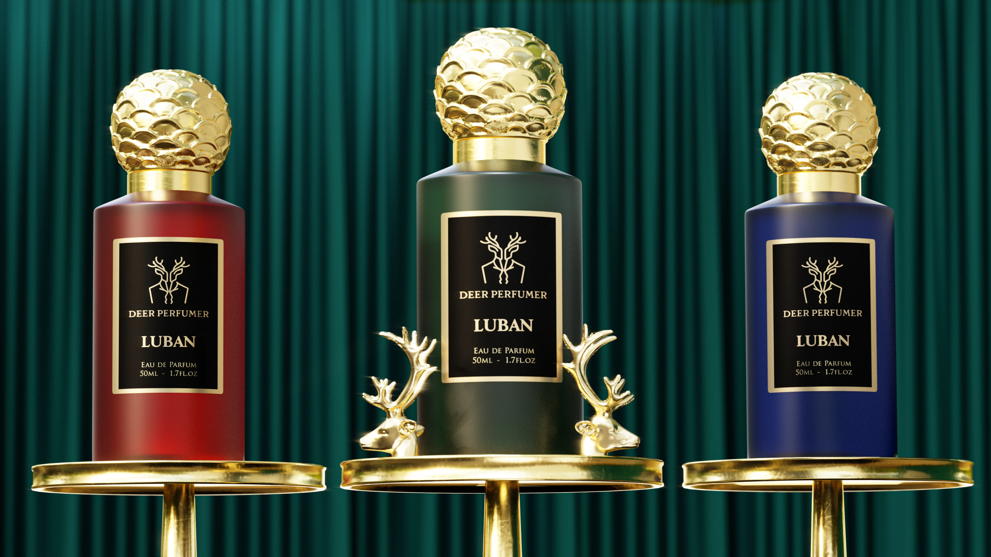 Deer Perfumer Luxury Bottle Design CGI