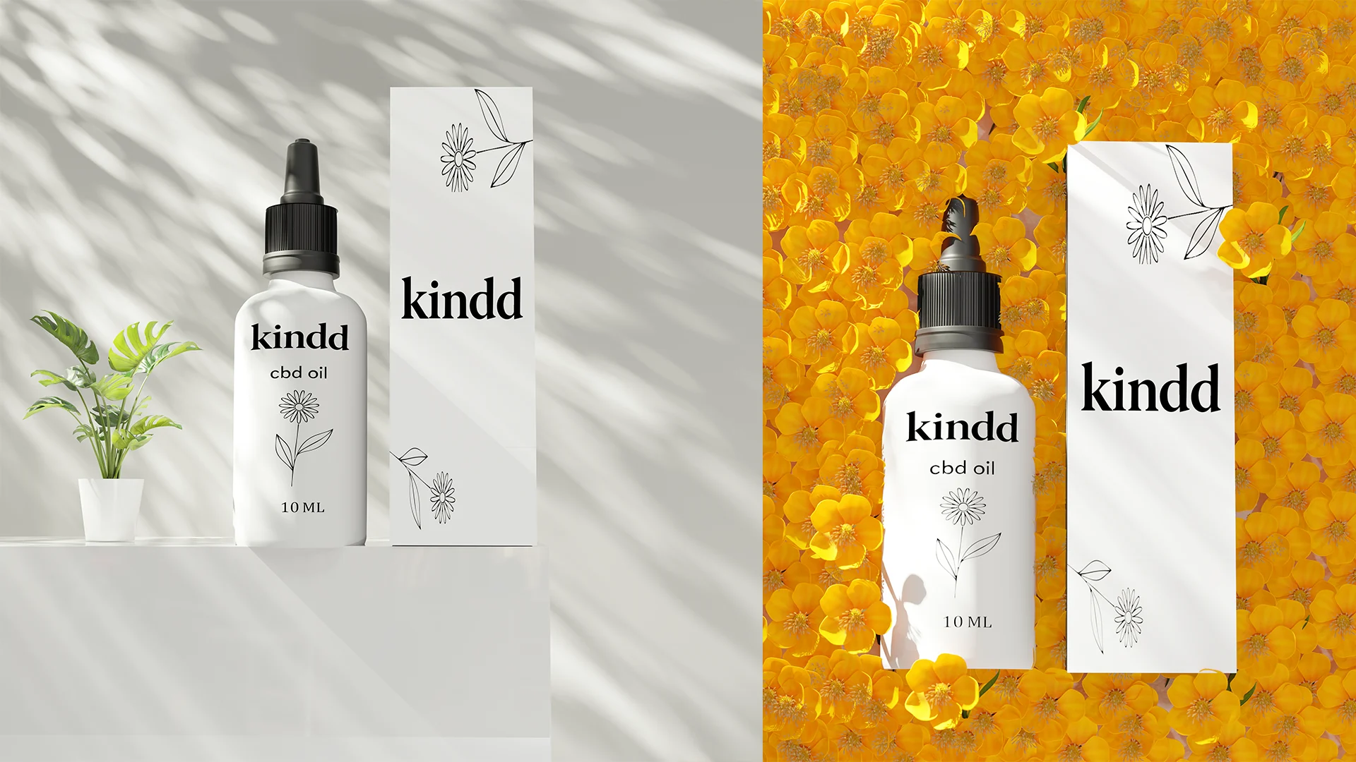 Kindd CBD Oil Minimalist Packaging 3D