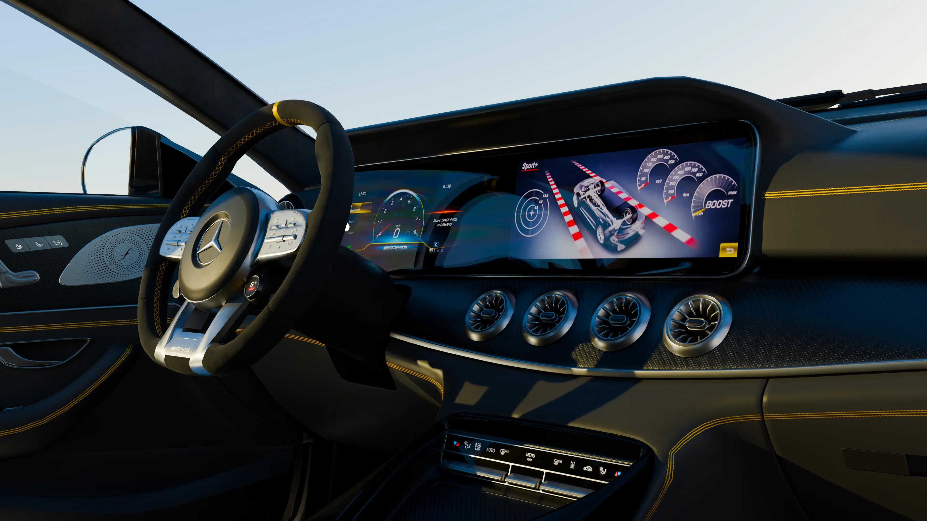 Mercedes-AMG GT 63 S Rear Diffuser Carbon Fiber