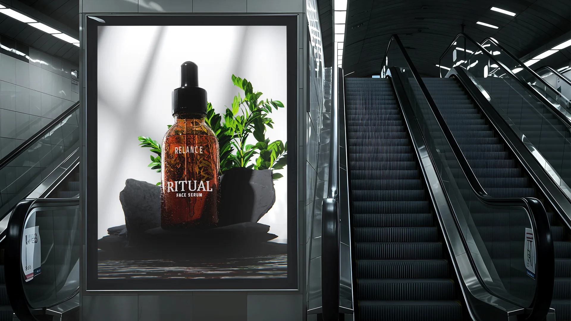 Relance Ritual Amber Glass Serum 3D Render